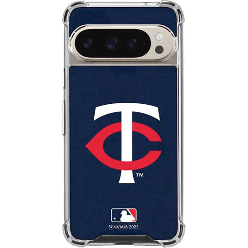 MLB Minnesota Twins - Solid Distressed Pixel 9/9 Pro Clear Case